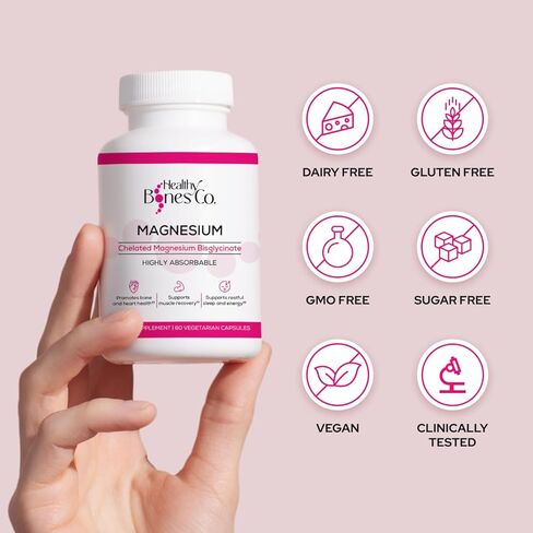 كبسولات بيسجليسينات المغنيسيوم المخلبة 300 ملجم - تركيبة عالية الامتصاص، تعافي العضلات والنوم، مكمل لدعم العظام والقلب - بيسجليسيناتو دي مغنيسيو - كبسولات نباتية، كمية تكفي لمدة شهر واحد in Kuwait