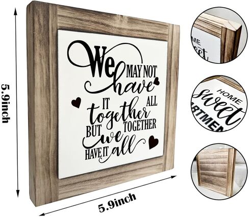 Inspirational Wood Signs, Box Wood Plaques Desk Décor, Family Sign, Table Art Signs, Warm Home Decor, Farmhouse Decor, Office Decor, We May Not Have It All Together But Together We Have It All in Saudi Arabia
