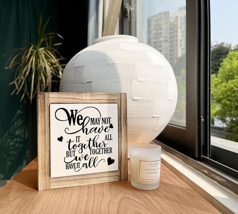 Inspirational Wood Signs, Box Wood Plaques Desk Décor, Family Sign, Table Art Signs, Warm Home Decor, Farmhouse Decor, Office Decor, We May Not Have It All Together But Together We Have It All in Saudi Arabia