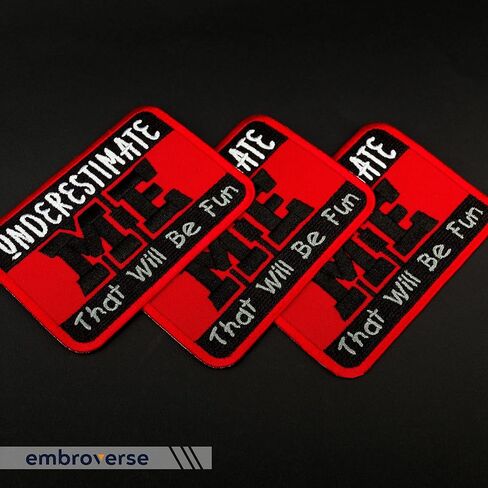 رقعة EMBROVERSE Underestimate Me - اقتباسات مضحكة مطرزة - يمكن كيها على الرقع - الحجم: 3.9 × 3 بوصات in Saudi Arabia