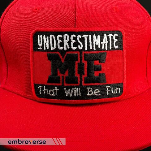 رقعة EMBROVERSE Underestimate Me - اقتباسات مضحكة مطرزة - يمكن كيها على الرقع - الحجم: 3.9 × 3 بوصات in Saudi Arabia