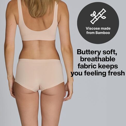 STEP ONE SmoothFit Boyleg Ladies Briefs 3 Pairs. Ultra-Soft Viscose from Bamboo, Moisture Wicking Boy Shorts, Hypoallergenic in Saudi Arabia