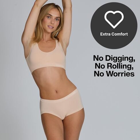 STEP ONE SmoothFit Boyleg Ladies Briefs 3 Pairs. Ultra-Soft Viscose from Bamboo, Moisture Wicking Boy Shorts, Hypoallergenic in Saudi Arabia
