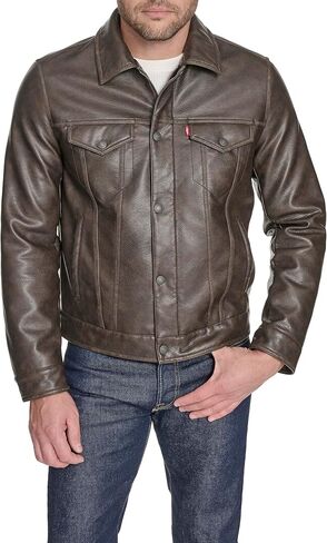 Levi's Men's Faux Leather Classic Trucker Jacket in Kuwait