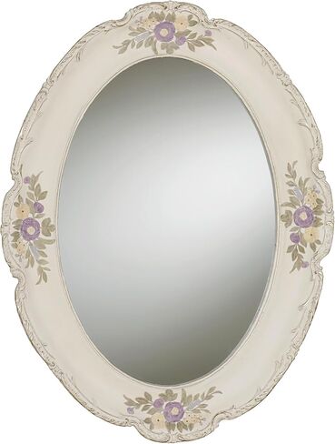 Touch of Class Enclaire Charming Floral Oval Wall Mirror Ivory in Kuwait