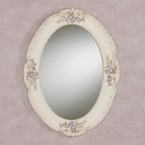 Touch of Class Enclaire Charming Floral Oval Wall Mirror Ivory in Kuwait