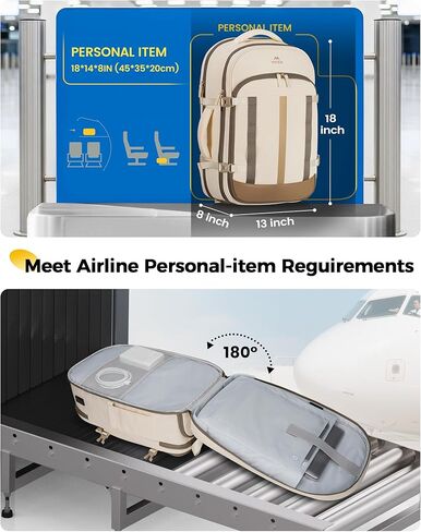 MATEIN Personal Item Backpack 18x14x8 with Luggage Tag, Waterproof Travel Backpack for Women with Rain Cover Fit 17.3 Inch Laptops, TSA Under Seat Carry On Bag for Spirit Frontier Airlines, 2 Pcs Set in Saudi Arabia