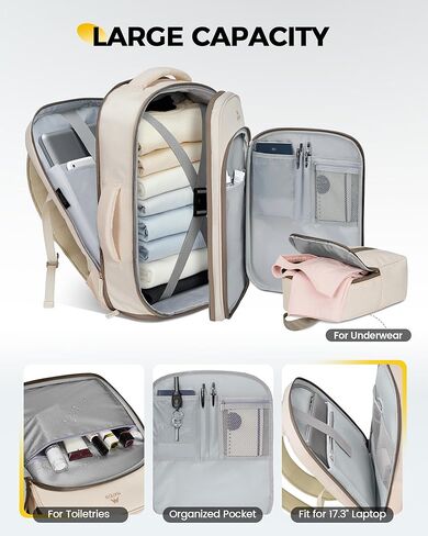 MATEIN Personal Item Backpack 18x14x8 with Luggage Tag, Waterproof Travel Backpack for Women with Rain Cover Fit 17.3 Inch Laptops, TSA Under Seat Carry On Bag for Spirit Frontier Airlines, 2 Pcs Set in Saudi Arabia