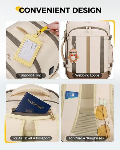 MATEIN Personal Item Backpack 18x14x8 with Luggage Tag, Waterproof Travel Backpack for Women with Rain Cover Fit 17.3 Inch Laptops, TSA Under Seat Carry On Bag for Spirit Frontier Airlines, 2 Pcs Set in Saudi Arabia