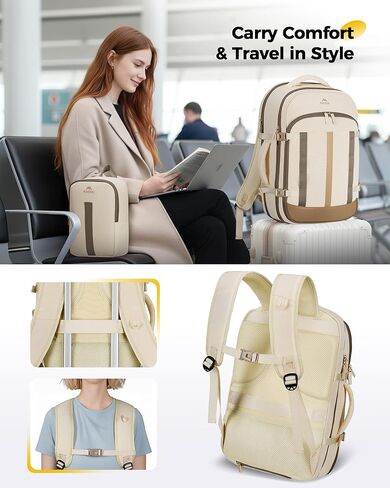 MATEIN Personal Item Backpack 18x14x8 with Luggage Tag, Waterproof Travel Backpack for Women with Rain Cover Fit 17.3 Inch Laptops, TSA Under Seat Carry On Bag for Spirit Frontier Airlines, 2 Pcs Set in Saudi Arabia