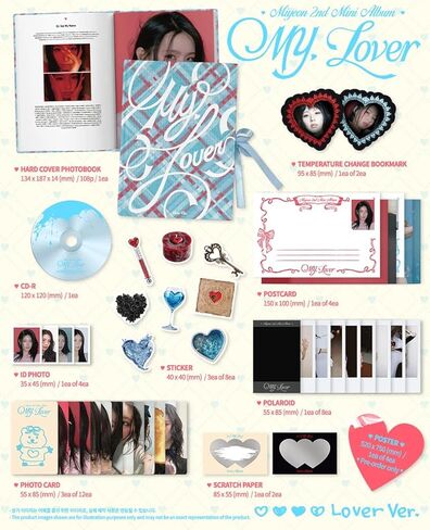 الألبوم المصغر الثاني من MIYEON My Lover [Lover Ver.] كتاب صور + قرص مضغوط + 3 بطاقات صور + صورة هوية + بطاقة بريدية + ملصق (قل اسمي) in Kuwait