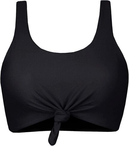 Women's Bikini Top Scoop Neck Bathing Suit Top Knot Front Wide Straps Swimsuit Tops in Saudi Arabia