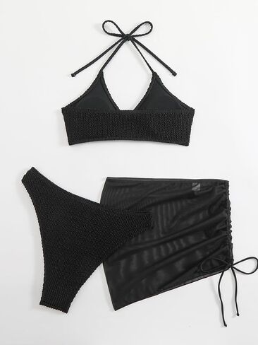 Womens Swim Skirt High Waisted Bikini Sets Tummy Control Swimsuits Summer Beach Bikini Three-Piece Set in Saudi Arabia