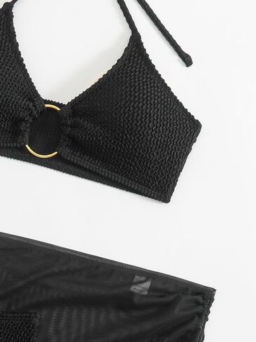 Womens Swim Skirt High Waisted Bikini Sets Tummy Control Swimsuits Summer Beach Bikini Three-Piece Set in Saudi Arabia