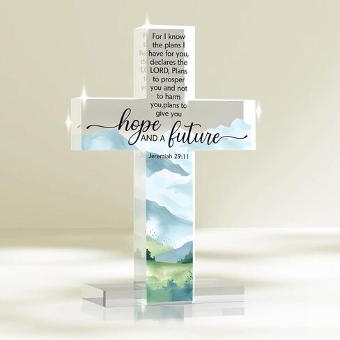 YYDS Bless This Home، ديكور المنزل المسيحي، هدايا تدفئة المنزل، ديكور منزل جديد، علامة صليب أكريليك دينية لطاولة غرفة النوم وغرفة المعيشة in Saudi Arabia