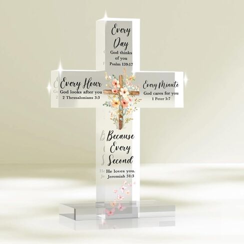 YYDS Bless This Home، ديكور المنزل المسيحي، هدايا تدفئة المنزل، ديكور منزل جديد، علامة صليب أكريليك دينية لطاولة غرفة النوم وغرفة المعيشة in Saudi Arabia