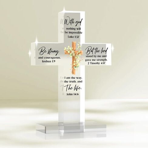 YYDS Bless This Home، ديكور المنزل المسيحي، هدايا تدفئة المنزل، ديكور منزل جديد، علامة صليب أكريليك دينية لطاولة غرفة النوم وغرفة المعيشة in Saudi Arabia