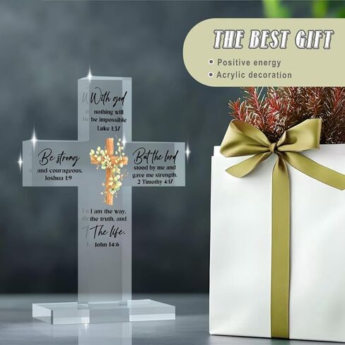 YYDS Bless This Home، ديكور المنزل المسيحي، هدايا تدفئة المنزل، ديكور منزل جديد، علامة صليب أكريليك دينية لطاولة غرفة النوم وغرفة المعيشة in Saudi Arabia