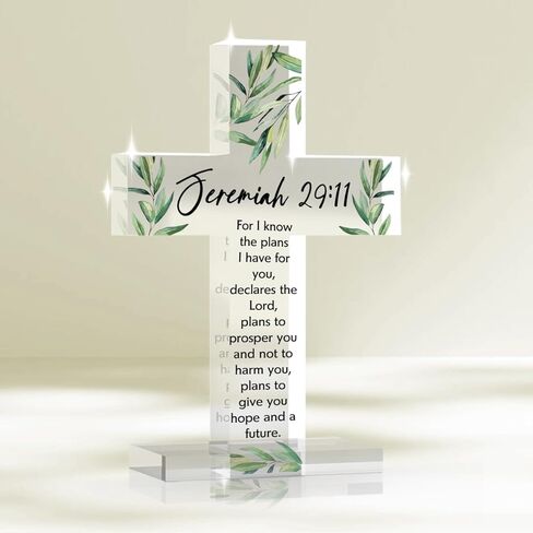 YYDS Bless This Home، ديكور المنزل المسيحي، هدايا تدفئة المنزل، ديكور منزل جديد، علامة صليب أكريليك دينية لطاولة غرفة النوم وغرفة المعيشة in Saudi Arabia