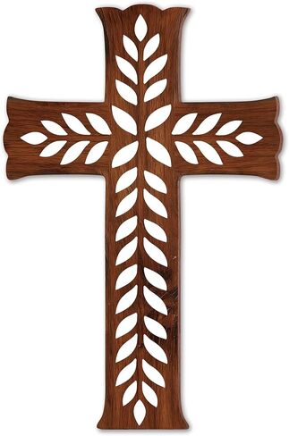 TNVDFNBR Floral Wooden Cross Wall Decor, Rustic Cross Religious Home Decorations, for Church Home Office Baptism Gift for Christian (6.5x10 Inches) in Saudi Arabia