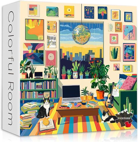 Stained Glass Wildflower Book Puzzles for Adults 1000 Pieces, Vintage Wildflower Pages Jigsaw Puzzle, Retro Floral Stained Glass Themed, Difficult Hard Impossible Challenge for Adults in Kuwait