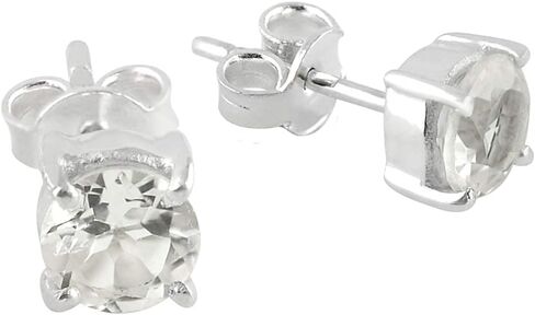 Starborn Faceted Danburite Post Earrings in Sterling Silver in Saudi Arabia