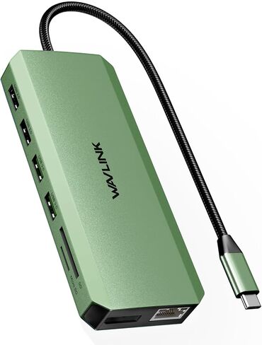 WAVLINK USB C Docking Station with 130W Power Adapter, Triple Display USB Type C to Dual HDMI Dock, 2 HDMI, DisplayPort, 100W PD3.0 Charging for Laptop, Ethernet, 4 USB 3.0, 2 USB C, Audio in Kuwait