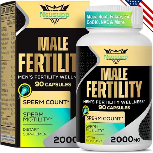 Fertility Supplements for Men, Male Fertility Supplement - Optimal Sperm Count, Motility and Strength, 2000MG Mens Prenatal Vitamins with CoQ10 Maca Root, Zin, NAC &Folate for Conception - 90 Capsules in Saudi Arabia