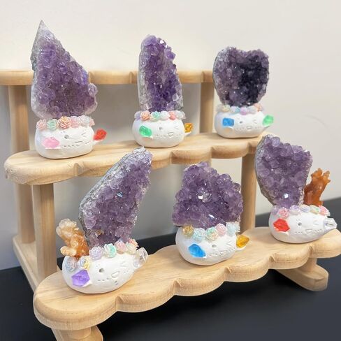 Amethyst Natural Crystal Pets and Healing Stones, Raw Rock Quartz with Cute Face, Crystal Buddies for Flower Pot, Table Decor, Gift, Daily Healing Ornament in Saudi Arabia