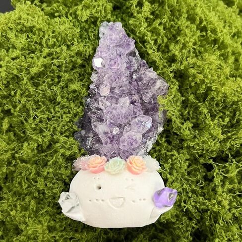 Amethyst Natural Crystal Pets and Healing Stones, Raw Rock Quartz with Cute Face, Crystal Buddies for Flower Pot, Table Decor, Gift, Daily Healing Ornament in Saudi Arabia