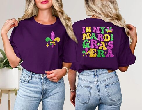 Mardi Gras Shirts Women Makeup Carnival T-Shirt Its Mardi Gras Yall Tee Shirt Mask Lily Graphic Casual Short Sleeve Tops in Saudi Arabia