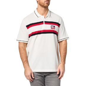 Armani Exchange Mens Stripe Pique Front Zip Polo in Saudi Arabia