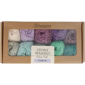 Scheepjes Stone Washed Colour Pack - 10x25g in Vibrant Manifest Colors - Perfect for Knitting and Crocheting in Kuwait