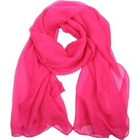 Pink Shawls and Wraps Lightweight Chiffon Scarf for Evening Dresses Dating Prom Hot Pink Shawl for Women Head Cover Travel Beach in Saudi Arabia