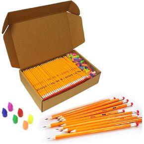 S & E TEACHER'S EDITION أقلام رصاص رقم 2 ذات غلاف خشبي، مبري مسبقًا، قلم رصاص بحجم 2 HB، أقلام رصاص رقم 2، أقلام رصاص صفراء مع ممحاة، 200 عدد in Kuwait