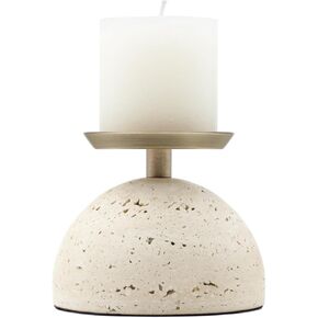 Marble Pillar Candle Holder, Travertine Candle Holder Centerpiece for Cozy Home Décor, Stone Candle Holder Plate Decorative for Coffee Table Decor for Living Room, Dining Table Centerpiece in Saudi Arabia
