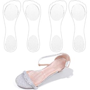 2 Pairs Inserts for High Heels, 3/4 Gel Cushion Insoles for Women, Non-Slip Adhesive Shoe Pads, Comfortable Invisible Insoles for Sandals Flats Boots Pumps, Comfortable Arch Support (Clear) in Kuwait