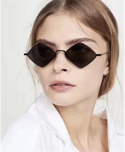 Women‘s Fashion Polygon Sunglasses Vintage Irregular Small Frame Rhombus Retro Sun Glasses Party Eyeglasses Eyewear in Saudi Arabia