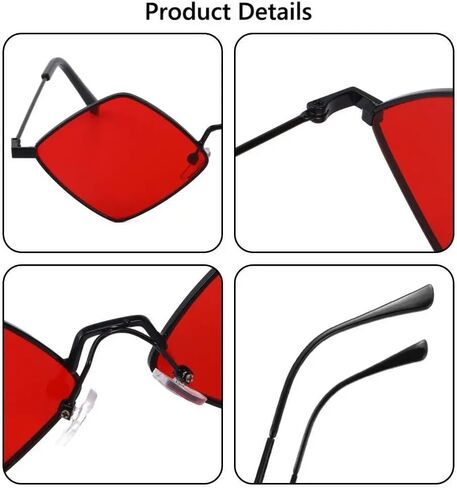 Women‘s Fashion Polygon Sunglasses Vintage Irregular Small Frame Rhombus Retro Sun Glasses Party Eyeglasses Eyewear in Saudi Arabia