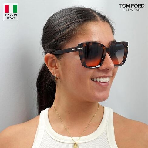 Tom Ford FT0920 SCARLET-02 Square Shape Sunglasses + Bundle With eSHADES Eyewear Cleaning Kit in Saudi Arabia