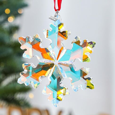 2025 Crystal Star Ornaments Glass Nativity Christmas Snowflake for Christmas Tree Hanging Pendant Colorful Crystal Sun Catcher Home Decor in Saudi Arabia