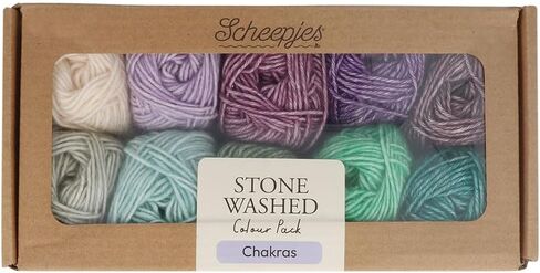 Scheepjes Stone Washed Colour Pack - 10x25g in Vibrant Manifest Colors - Perfect for Knitting and Crocheting in Kuwait