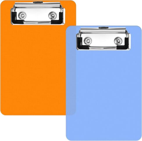 4" X 6" Small Clipboards, 2 PCS Mini Clipboard Blue and Black Clipboard Pocket Clipboard, Mini Clip Board Plastic Clipboard for Notepads Offices Restaurants Memo Size Receipt Pocket Lists in Saudi Arabia