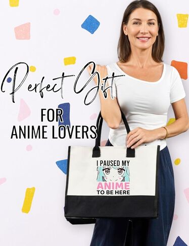 InnoBeta Anime Gifts for Women Canvas Tote Bag, Anime Gifts Tote with Top Zipper Closure and Shoulder Strap for Birthday, Mother's Day, Christmas in Saudi Arabia