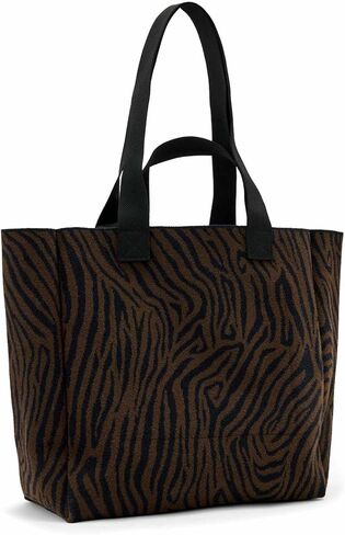AllSaints Izzy Zebra East/West Tote, Black/Brown in Saudi Arabia