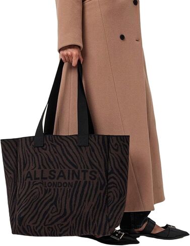 AllSaints Izzy Zebra East/West Tote, Black/Brown in Saudi Arabia