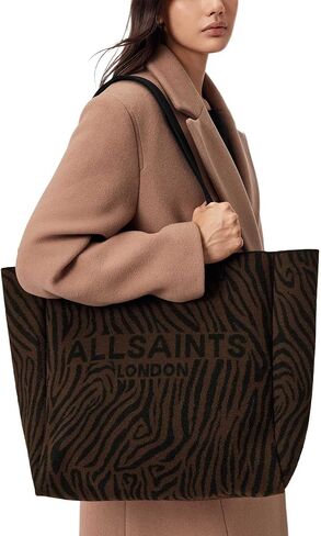 AllSaints Izzy Zebra East/West Tote, Black/Brown in Saudi Arabia