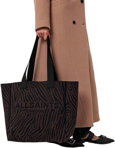 AllSaints Izzy Zebra East/West Tote, Black/Brown in Saudi Arabia