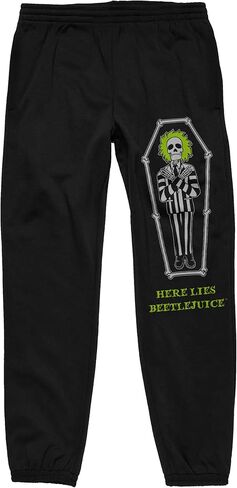 Bioworld Beetlejuice Movie Here Lies Beetlejuice Men's Black Jogger Pants in Saudi Arabia
