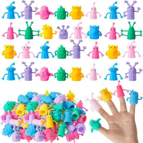 Junkin 40 Pcs Cute Finger Puppets Toys Finger Toys of Monster Pattern Soft Rubber Finger Puppet Halloween Mini Stretchy Fidget Toy Finger Doll Toys Prank Set for Birthday Party Favor(Cute Style) in Saudi Arabia